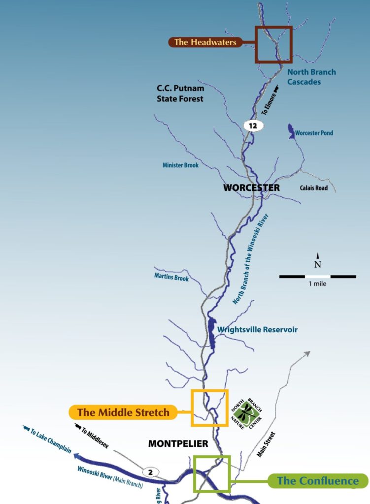 a map of the north branch river's watershed